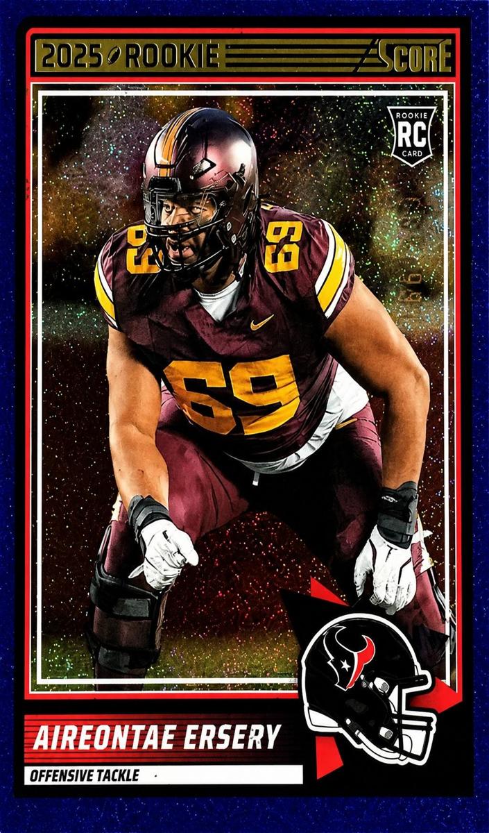 2025 Panini Score Football Dots Blue Aireontae Ersery #77