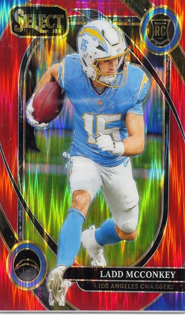 2024 Panini Select Football Red Shock Ladd McConkey #268 PSA 10