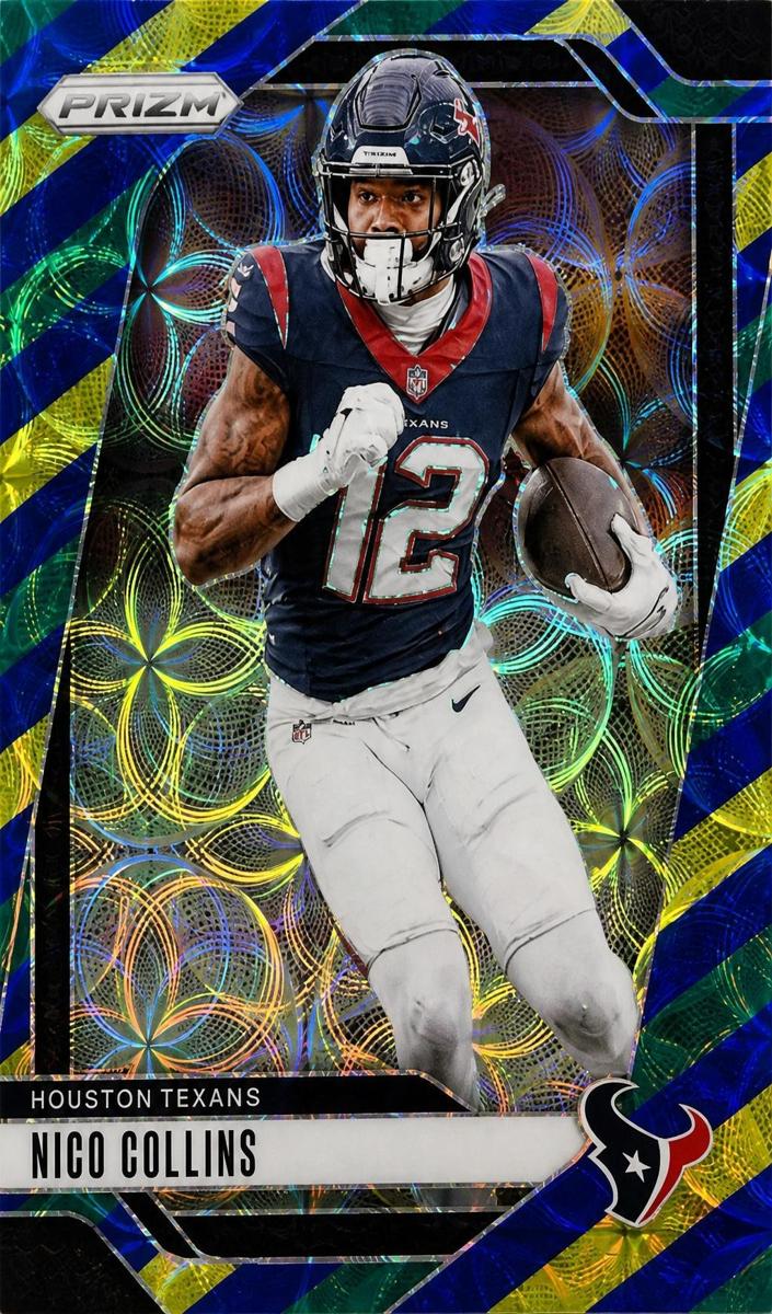 2024 Panini Prizm Football Choice Blue Yellow and Green Nico Collins #113