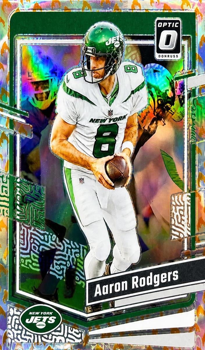 2023 Donruss Optic Football Fire Aaron Rodgers #148