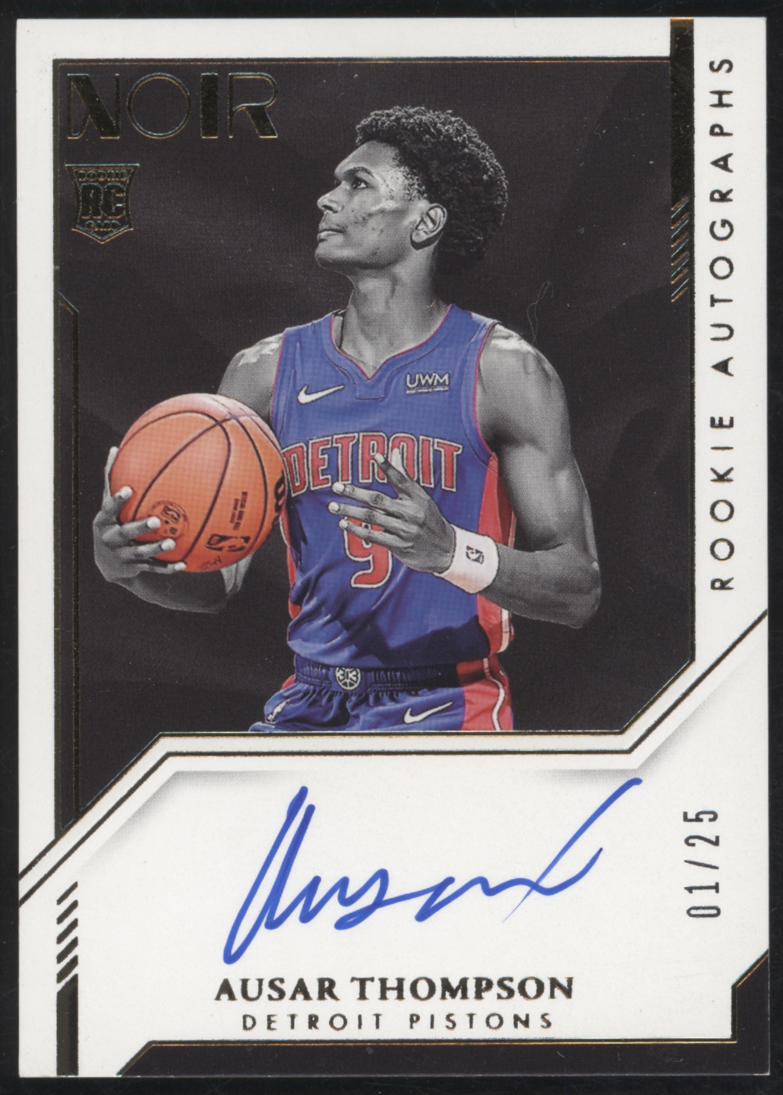 2023 Panini Noir Basketball Gold Ausar Thompson #382