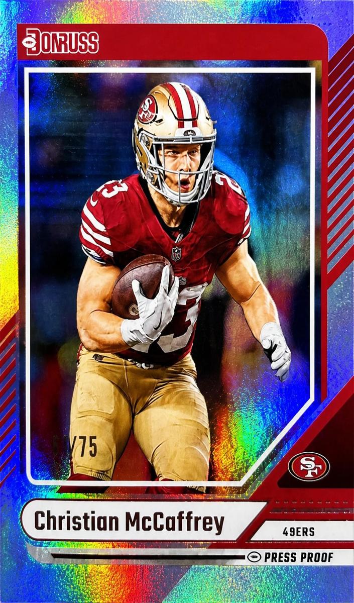 2024 Panini Donruss Football Press Proof Silver Die-Cut Christian McCaffrey #205