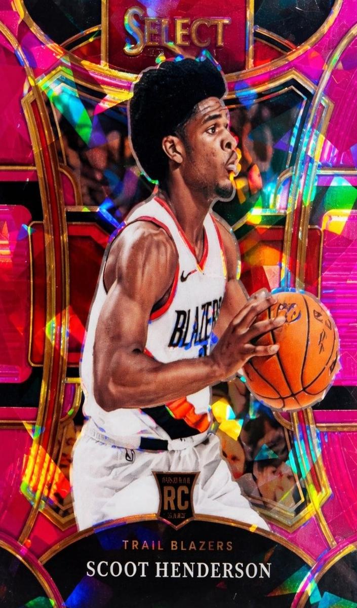 2023 Panini Select Basketball Pink Cracked Ice Scoot Henderson #324 PSA 9