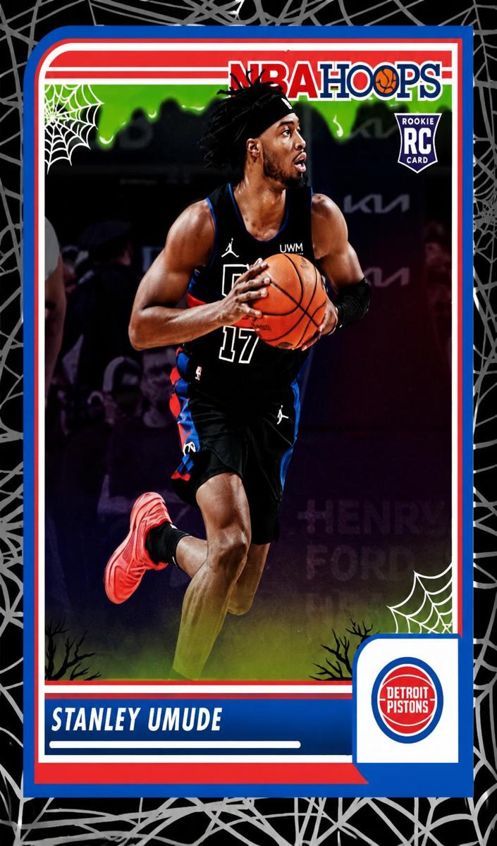 2023 Panini Haunted Hoops Basketball Holo Webs Stanley Umude #69 PSA 9