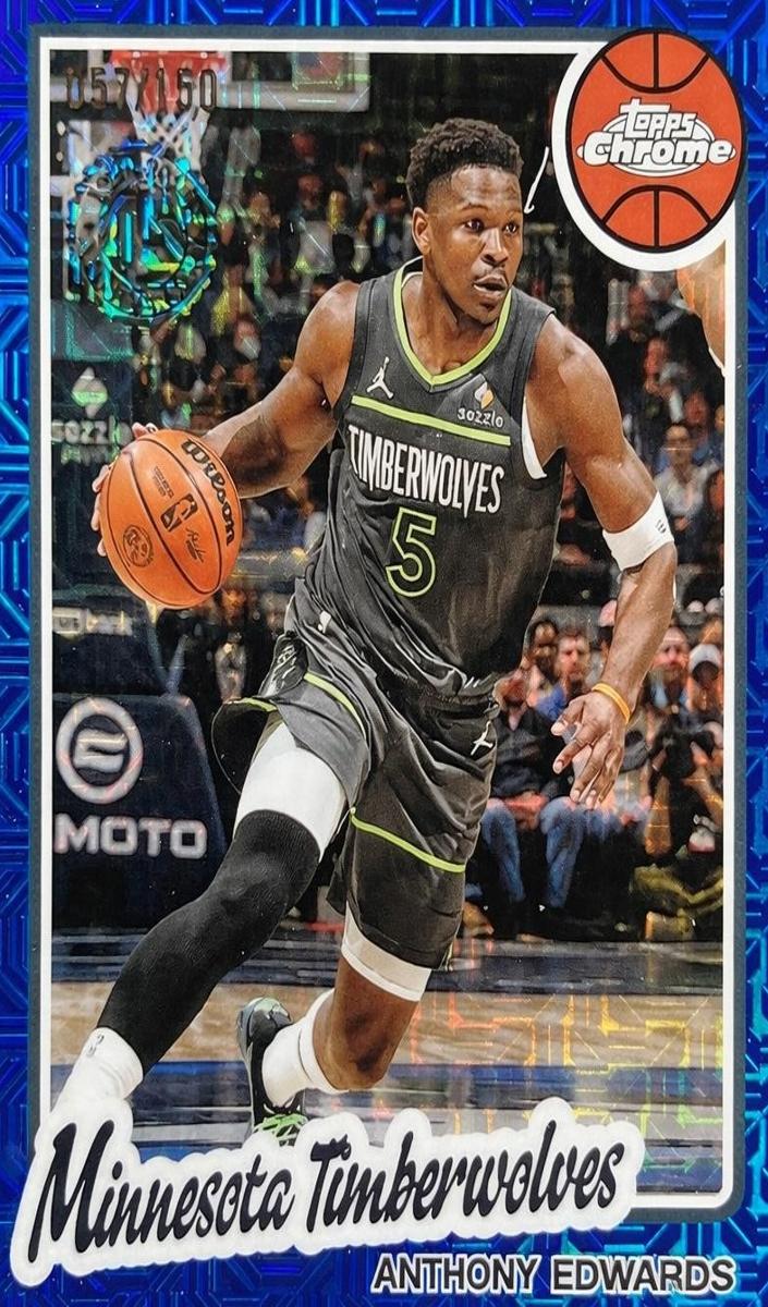 2025 Topps Basketball Blue Refractor Anthony Edwards #TC-AE