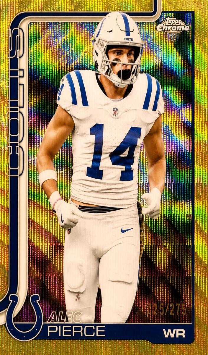 2025 Topps Chrome Football Yellow Wave Refractor Alec Pierce #125