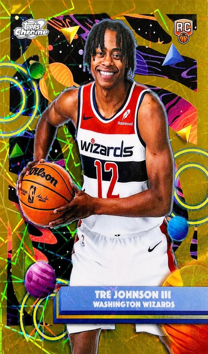 2025 Topps Cosmic Chrome Basketball Gold Interstellar Refractor Tre Johnson III #115 PSA 9