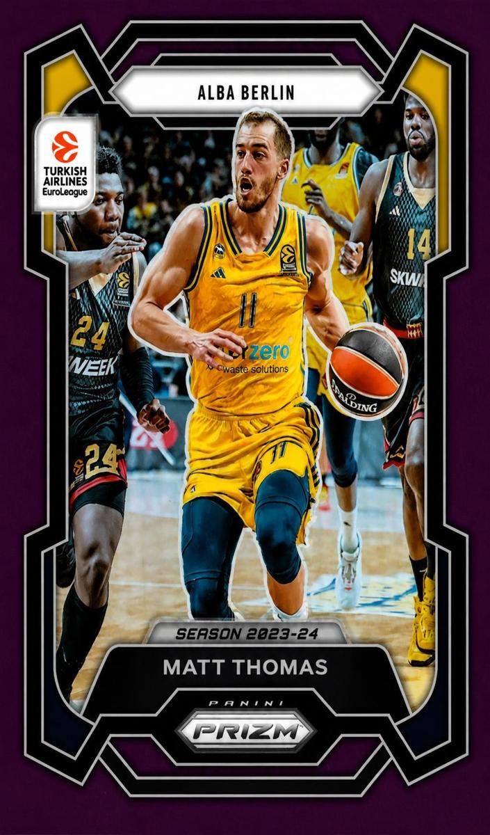 2023 Panini Prizm Turkish Airlines EuroLeague Basketball Purple Matt Thomas #103