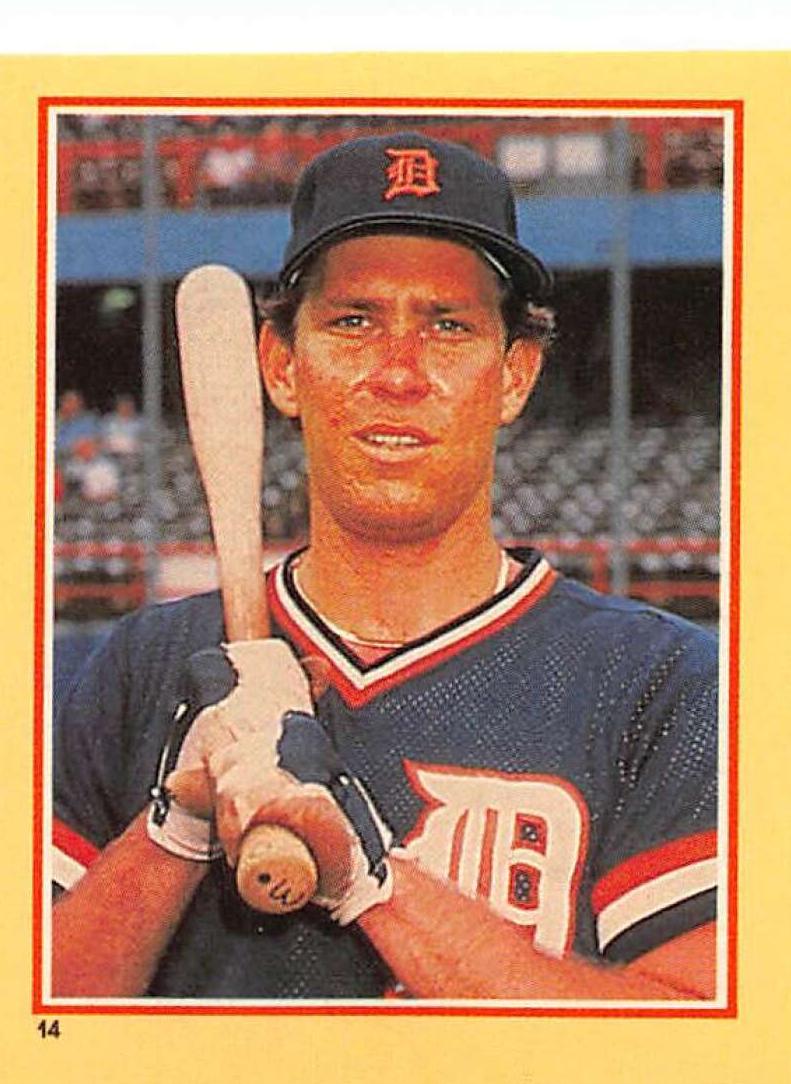 1984 Fleer Stickers Baseball Alan Trammell #14