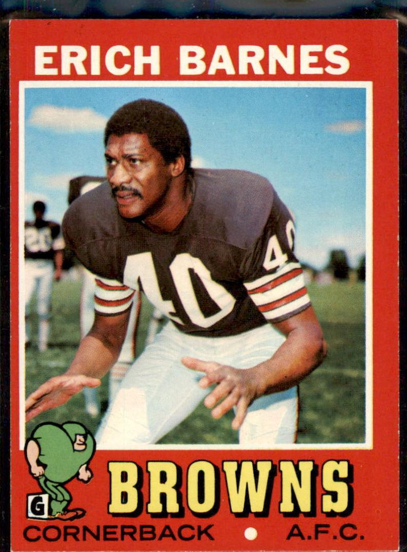 1971 Topps Football Erich Barnes #168 PSA 8