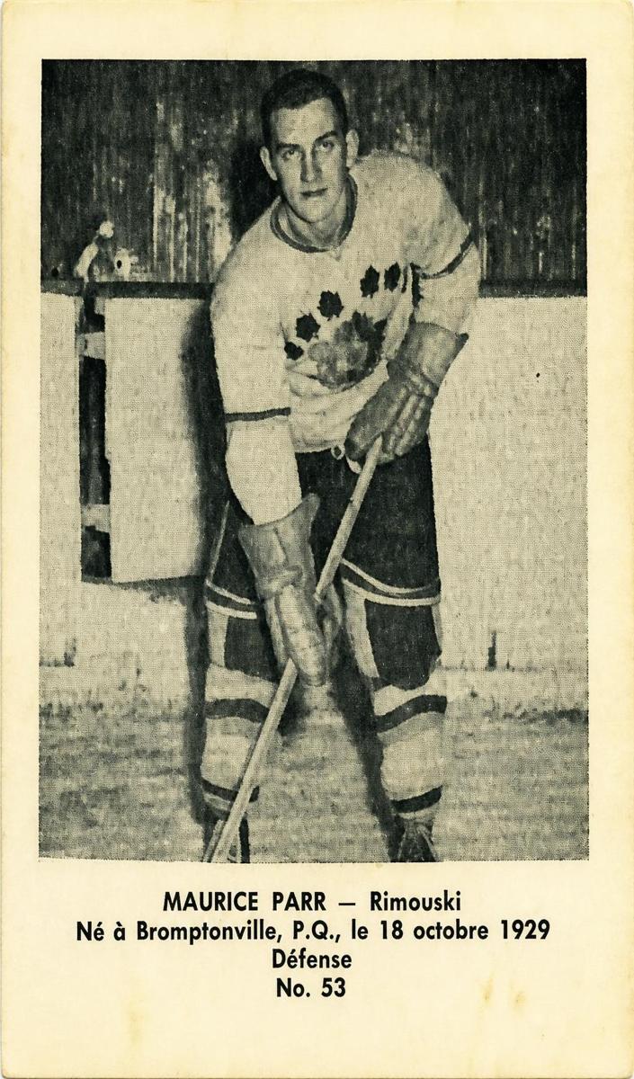1951 Bas Du Fleuve Hockey Maurice Parr #53