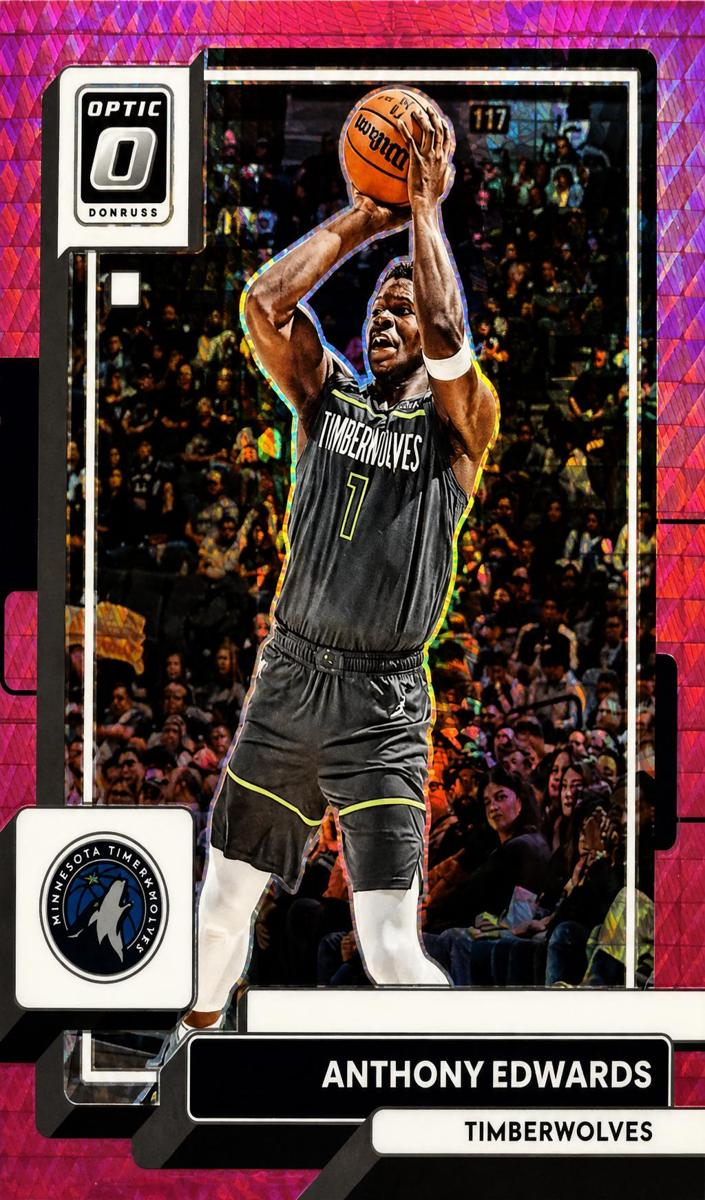 2022 Donruss Optic Basketball Hyper Pink Anthony Edwards #45 PSA 9