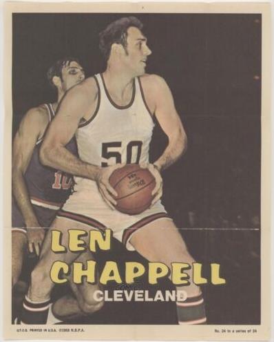 1970 Topps Poster Basketball Len Chappell #24
