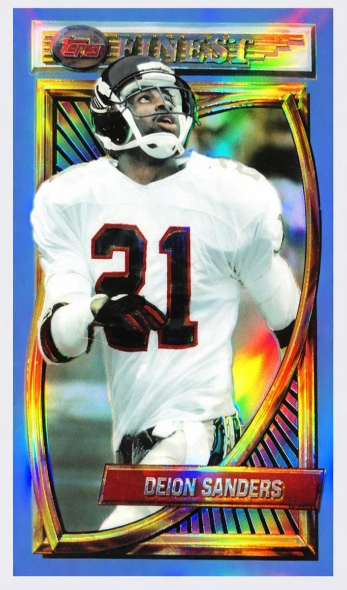 1994 Topps Finest Football Refractor Deion Sanders #206 PSA 8