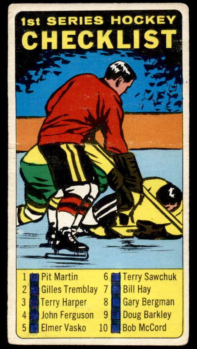 1964 Topps Hockey Checklist #54 PSA 7.5