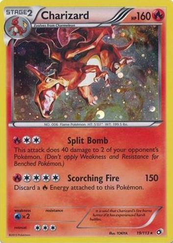 2013 Pokemon Black & White Legendary Treasures Cosmos Holo Charizard #19