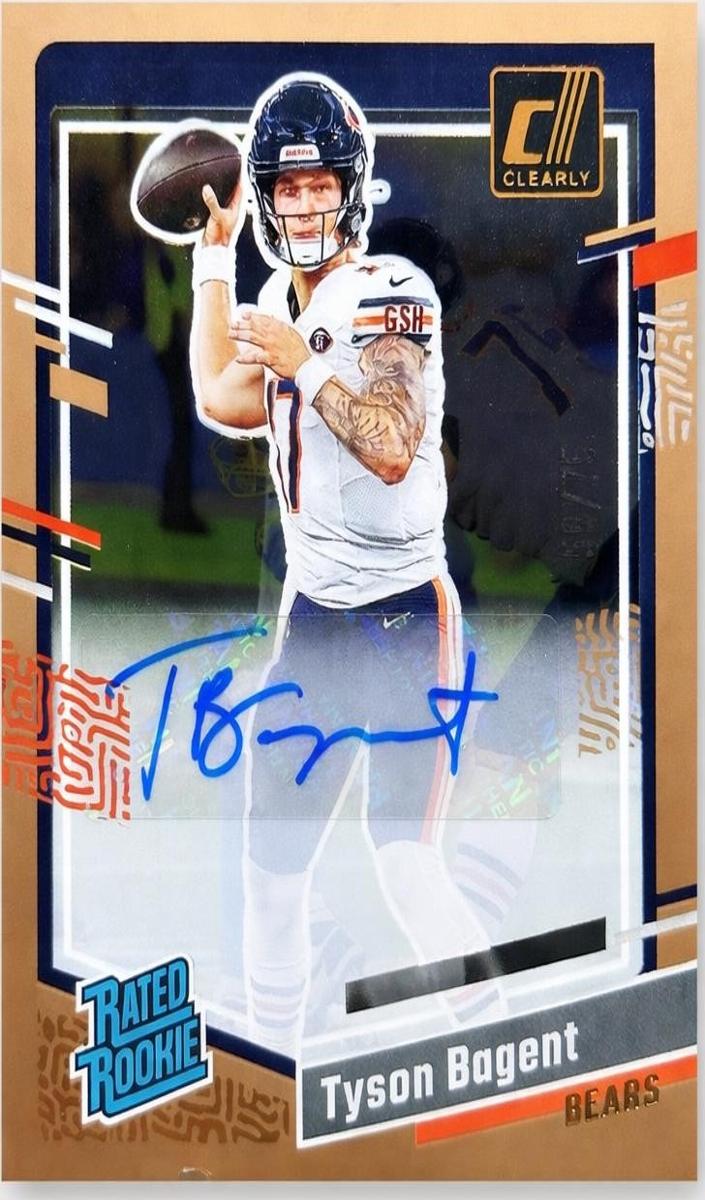 2023 Panini Clearly Donruss Football Orange Tyson Bagent #100 PSA 10