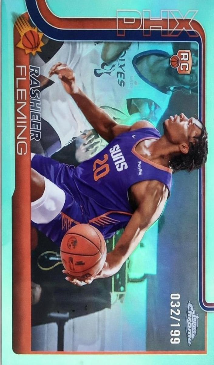 2025 Topps Chrome Basketball Aqua Refractor Rasheer Fleming #281