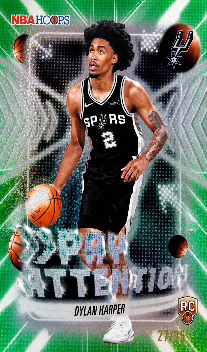 2025 Topps NBA Hoops Basketball Pixel Burst Green Dylan Harper #PA-17