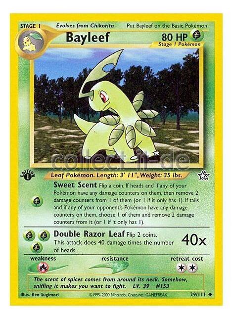 2000 Pokemon Neo Genesis Bayleef #29