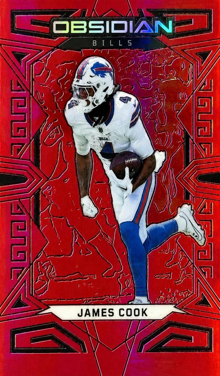 2023 Panini Obsidian Football Asia Electric Etch Red Flood James Cook #10