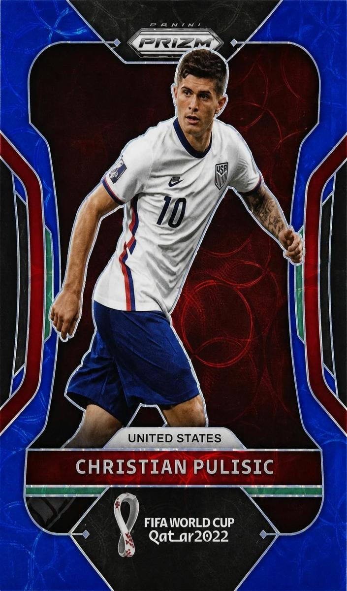 2022 Panini Prizm FIFA World Cup Qatar Soccer Choice Prizms Blue Christian Pulisic #201
