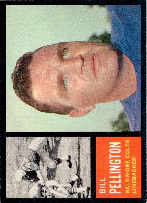 1962 Topps Football Bill Pellington #9