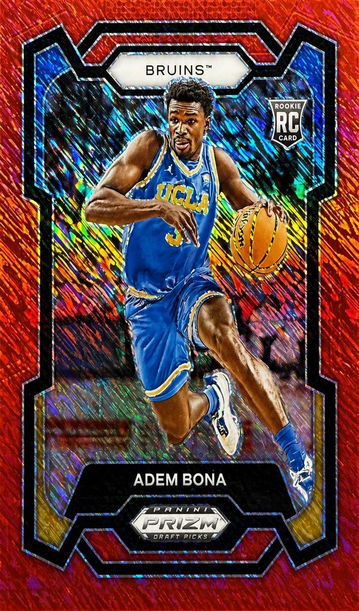 2024 Panini Prizm Draft Picks Basketball Red Shimmer FOTL Adem Bona #60