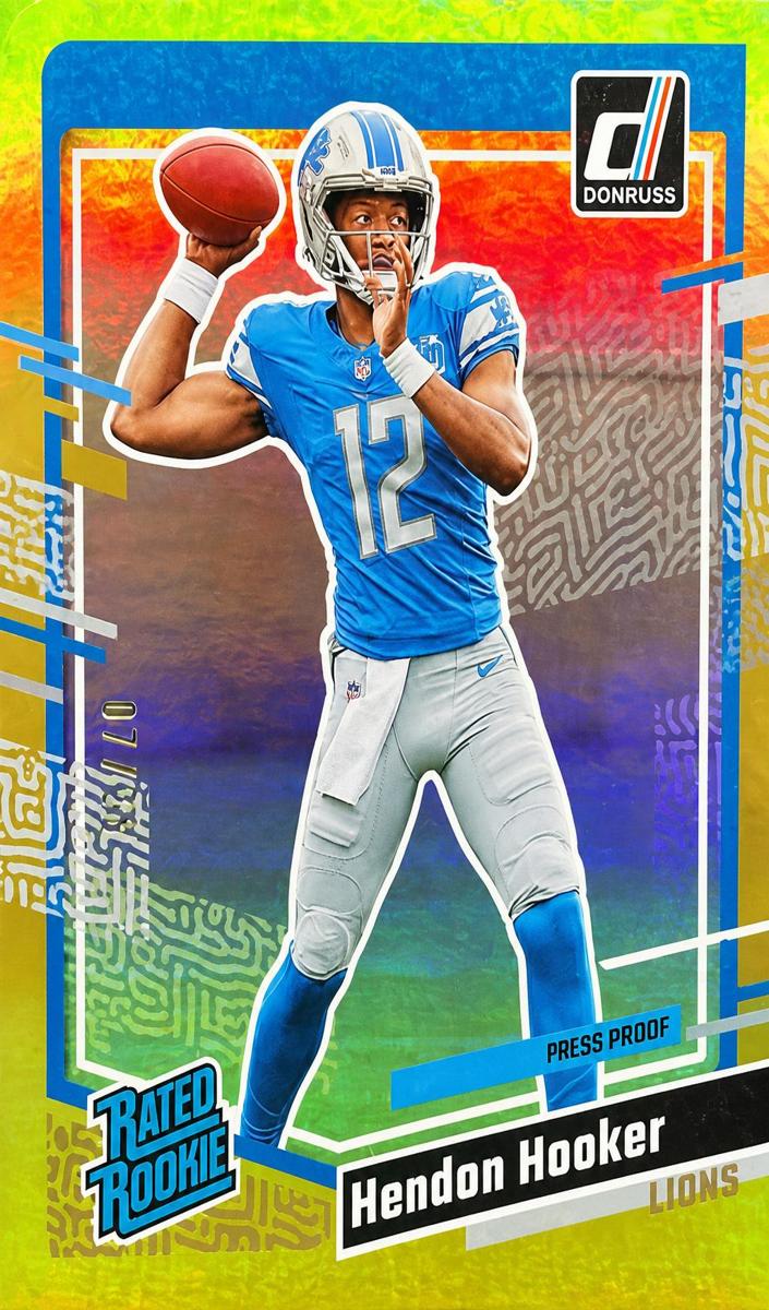 2023 Panini Donruss Football Press Proof Gold Die-Cut Hendon Hooker #329 PSA 6.5