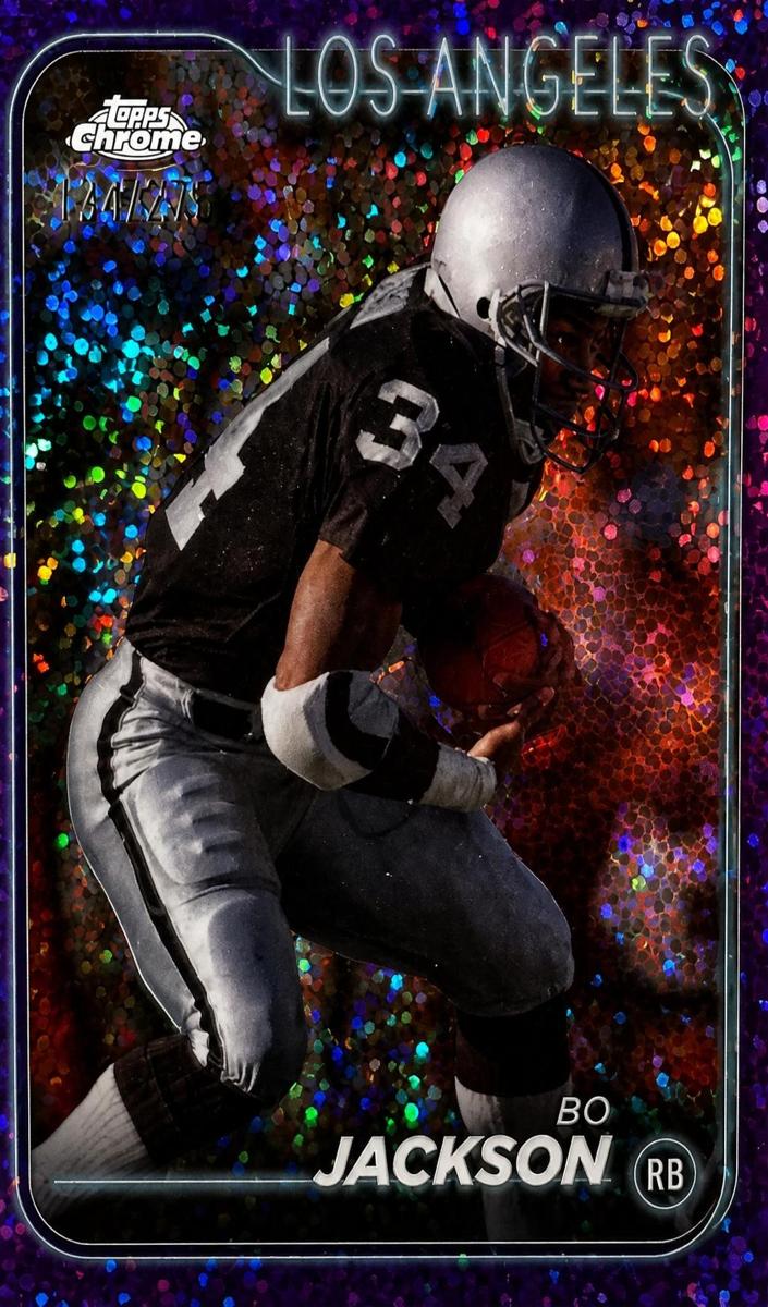 2024 Topps Chrome Football Purple Speckle Refractor Bo Jackson #150 PSA 9