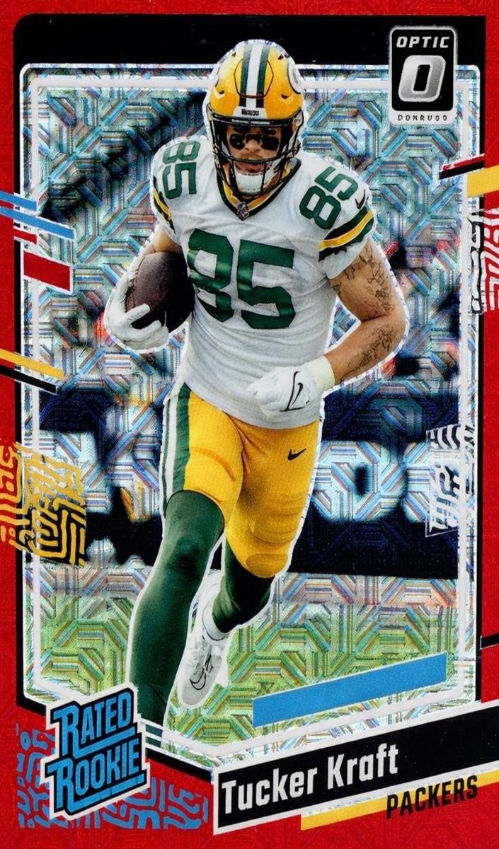 2023 Donruss Optic Football Red Mojo Tucker Kraft #243 SGC 9