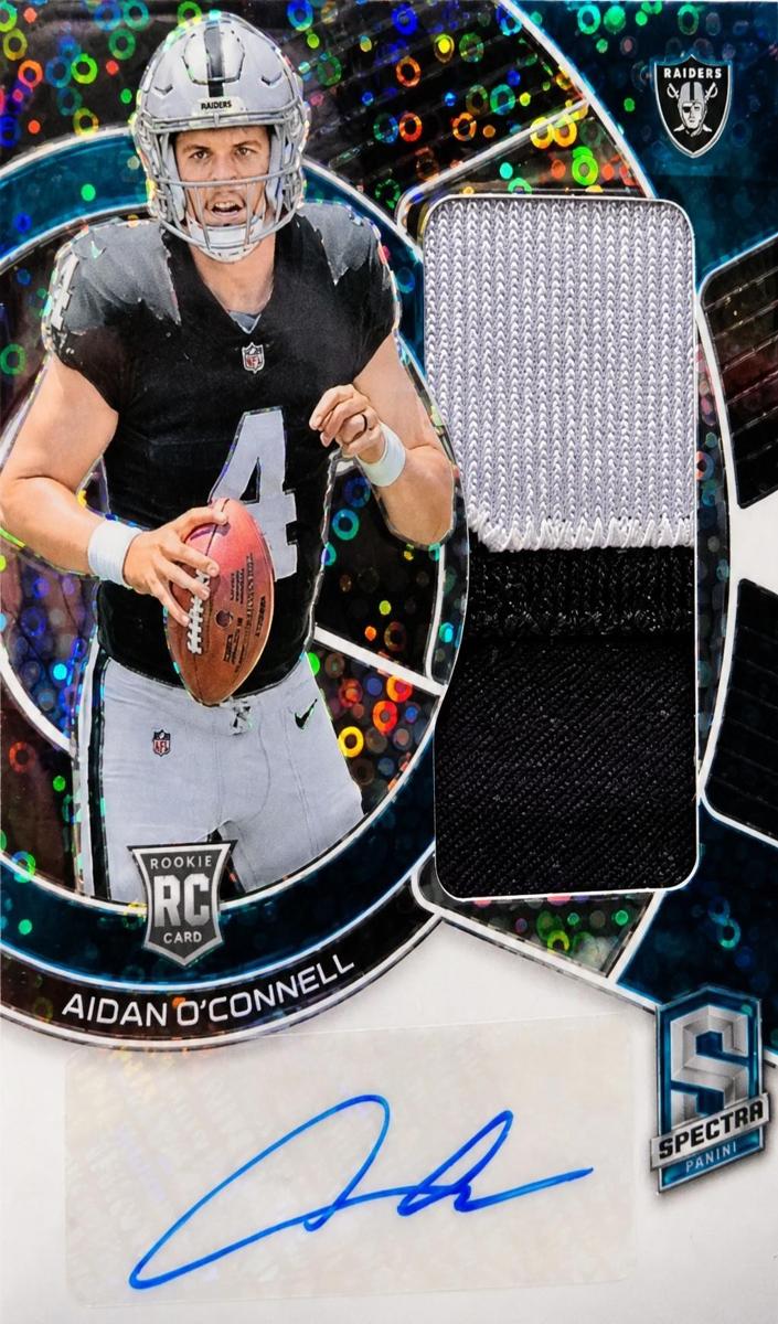 2023 Panini Spectra Football Neon Blue Aidan O'Connell #RAD-AOC