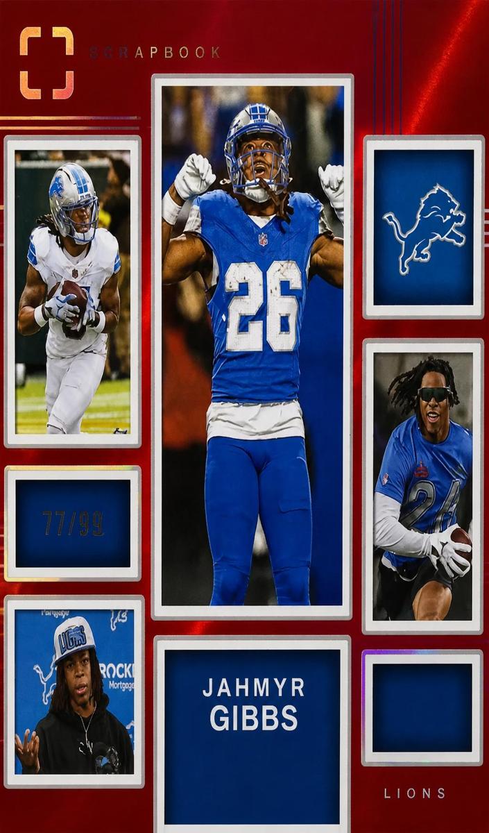 2025 Panini PhotoGenic Football Red Jahmyr Gibbs #7