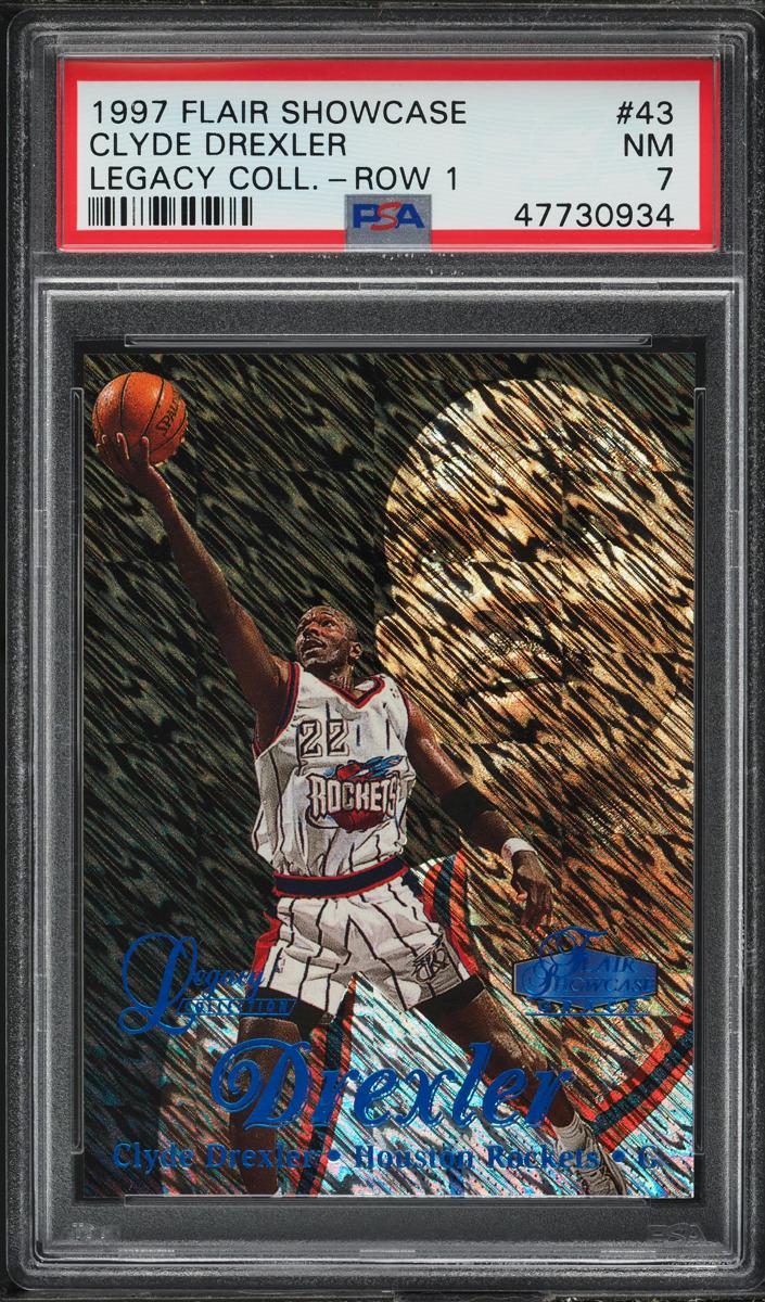 1997 Flair Showcase Basketball Row 1 Clyde Drexler #43