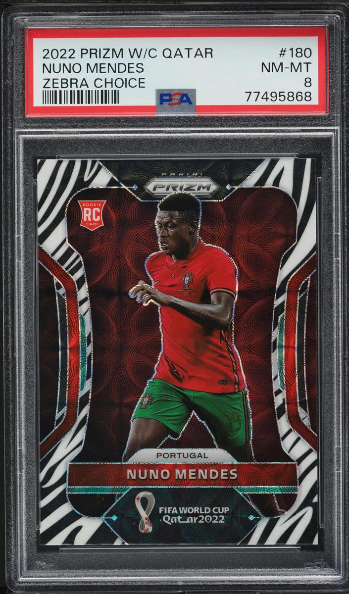 2022 Panini Prizm FIFA World Cup Qatar Soccer Choice Prizms Zebra Nuno Mendes #180