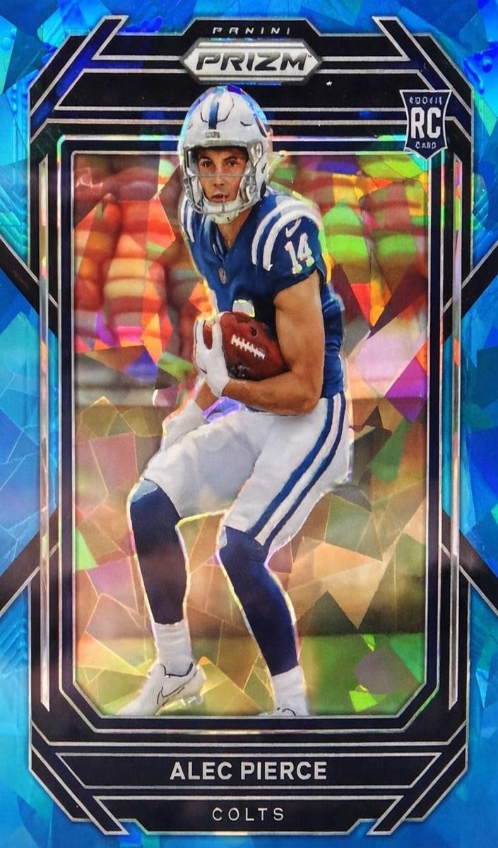 2022 Panini Prizm Football Blue Ice Alec Pierce #330 PSA 10