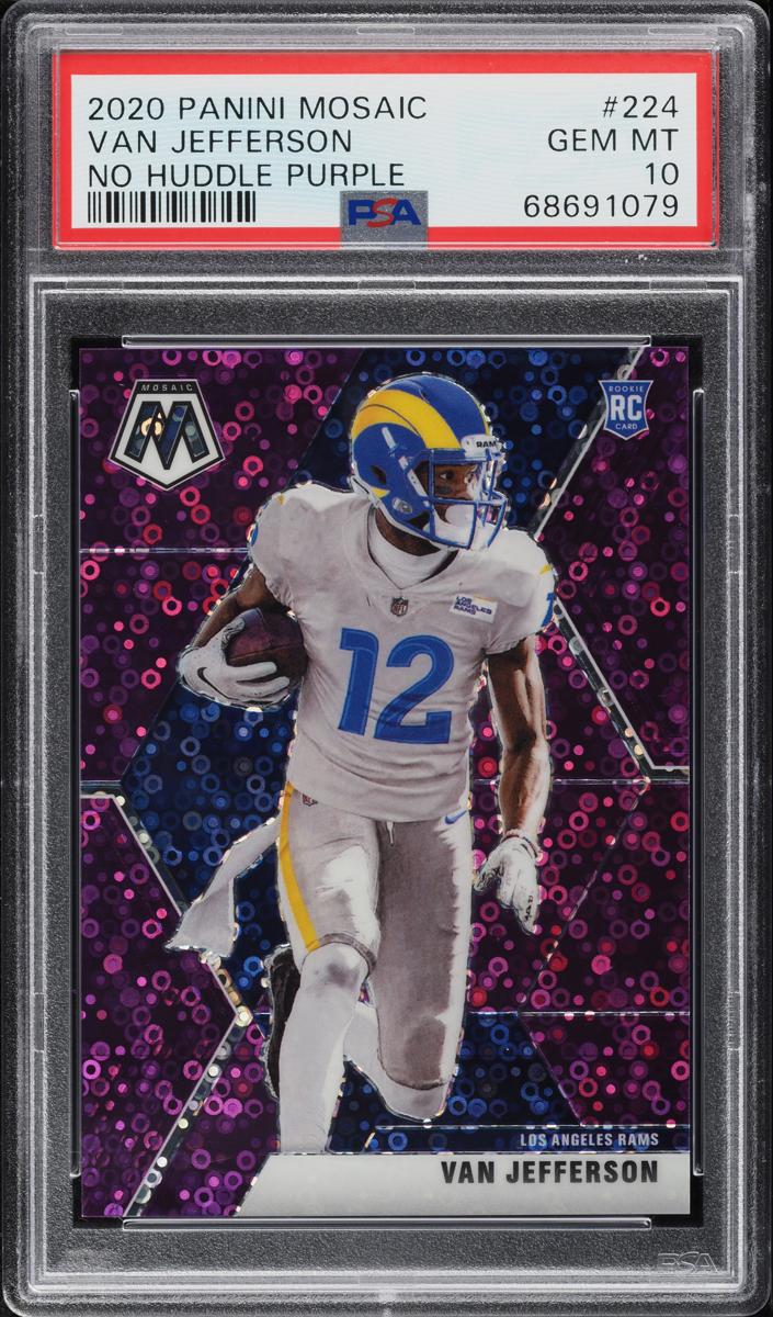 2020 Panini Mosaic Football Mosaic Purple Van Jefferson #224 PSA 10