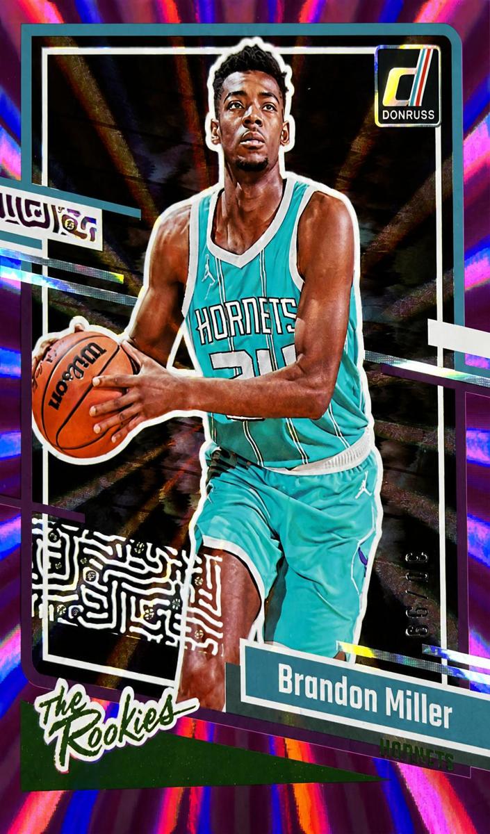2023 Panini Donruss Basketball Holo Purple Laser Brandon Miller #3 SGC 8.5