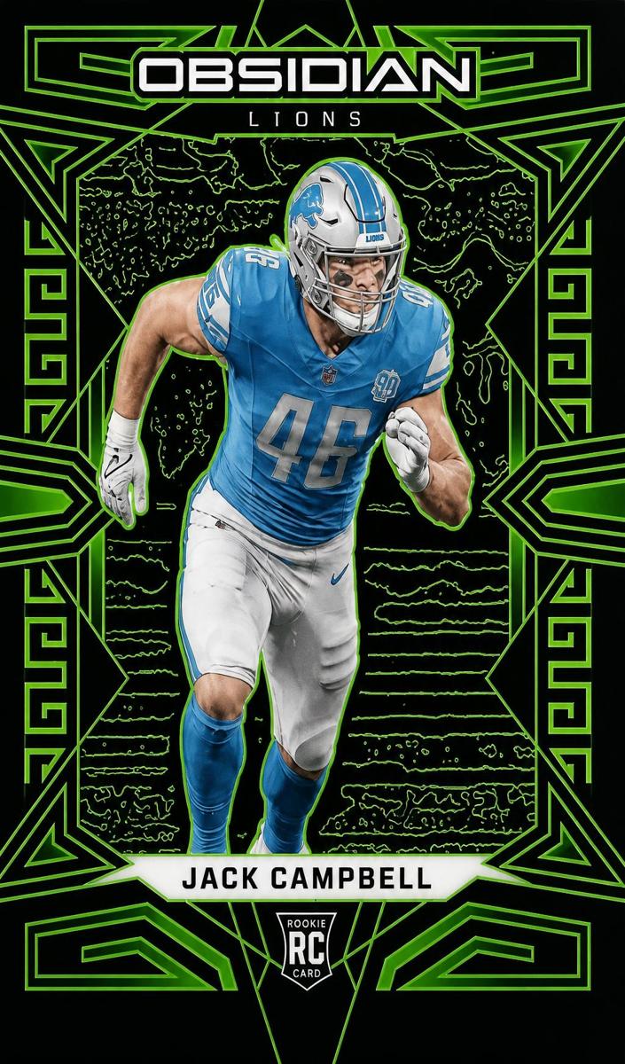 2023 Panini Obsidian Football Electric Etch Green Jack Campbell #129