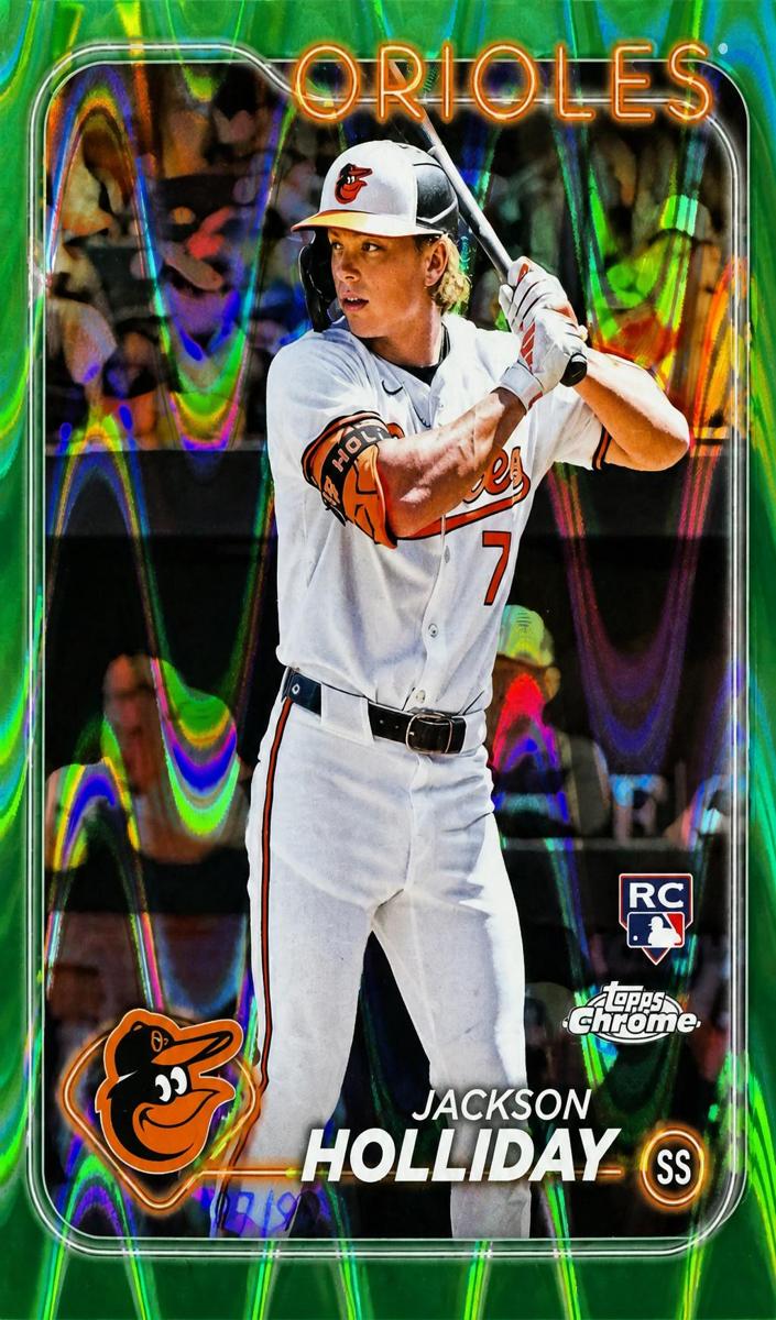 2024 Topps Chrome Baseball Green Raywave Jackson Holliday #88