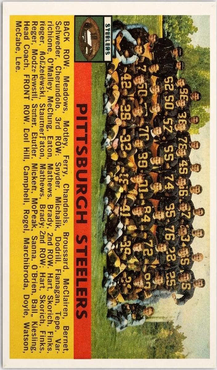 1956 Topps Football Pittsburgh Steelers #63