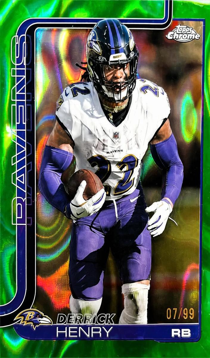 2025 Topps Chrome Football Green Lava Refractor Derrick Henry #25
