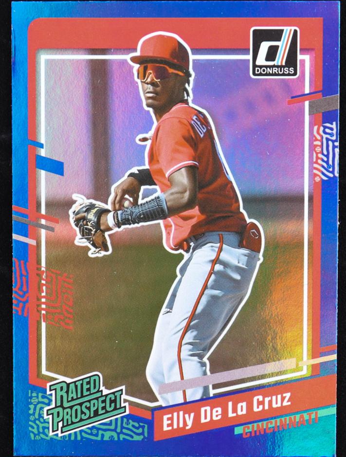 2023 Panini Donruss Baseball Holo Blue Elly De La Cruz #57