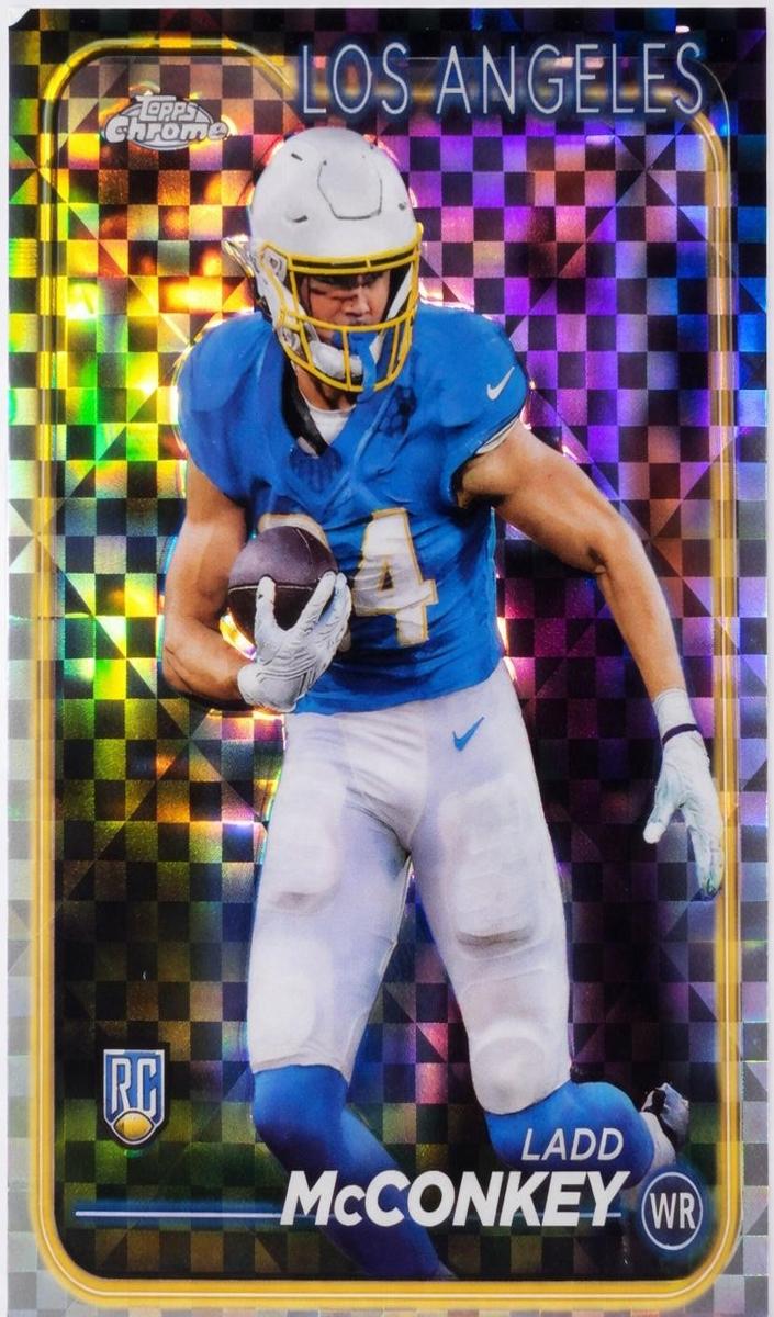 2024 Topps Chrome Football X-Fractor Ladd McConkey #212 PSA 9
