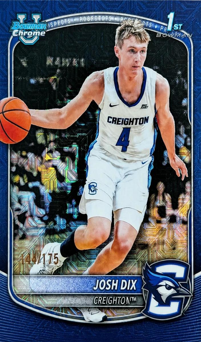 2025 Bowman Mega Box Basketball Navy Mojo Refractor Josh Dix #BCP-17