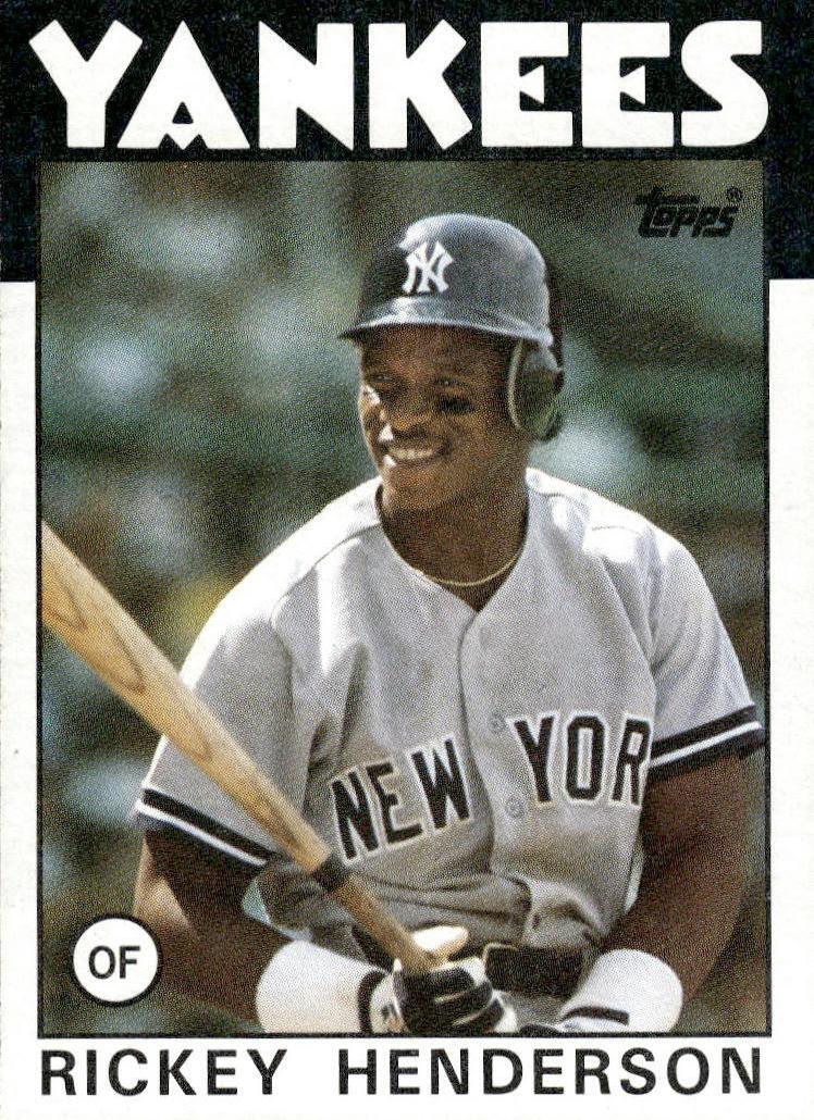 1986 Topps Baseball Rickey Henderson #500 PSA 9