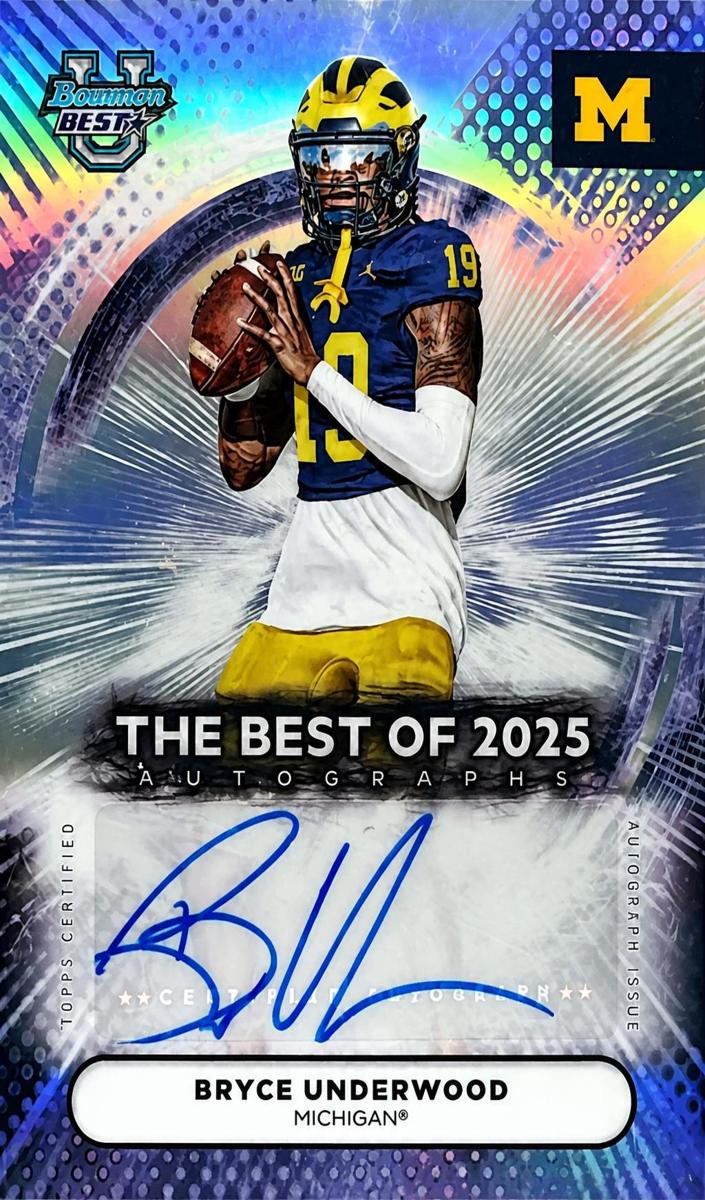 2025 Bowman Best University Football Bryce Underwood #BOA-BU PSA 5