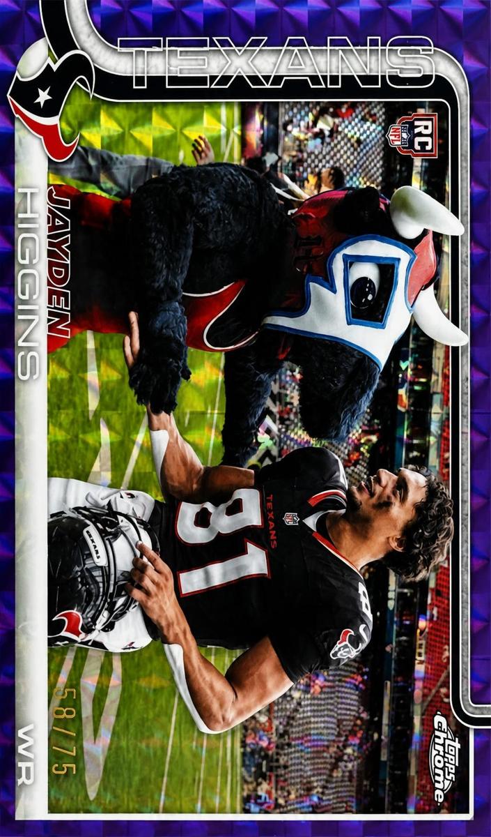 2025 Topps Chrome Football Purple Geometric Refractor Jayden Higgins #343