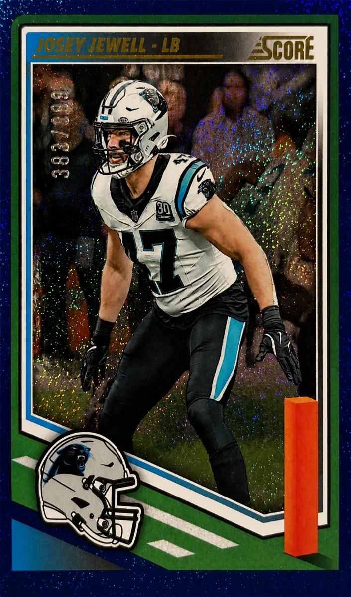 2025 Panini Score Football Dots Blue Josey Jewell #149