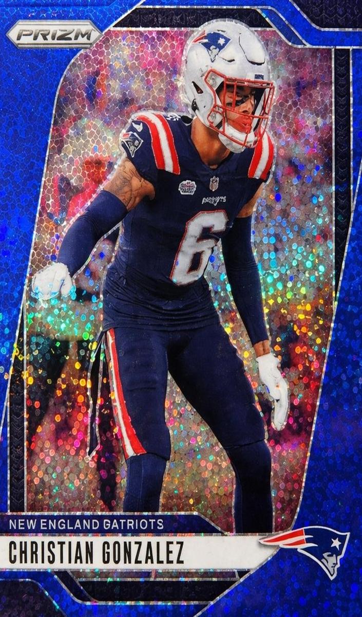 2024 Panini Prizm Football Blue Sparkle Christian Gonzalez #198